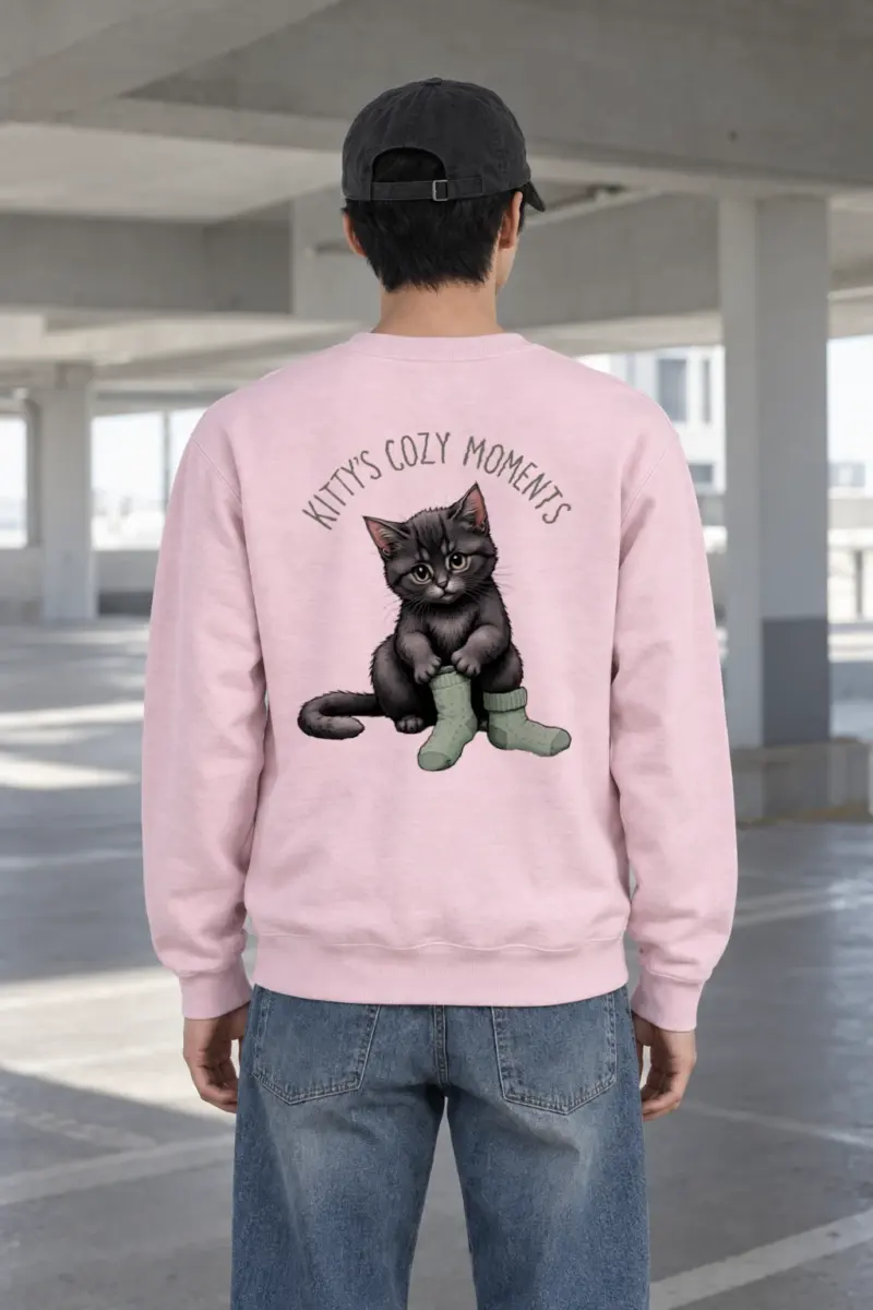 "Kitty's Cozy Moments" Heavy Blend Unisex Crewneck Sweatshirt | Gildan 18000