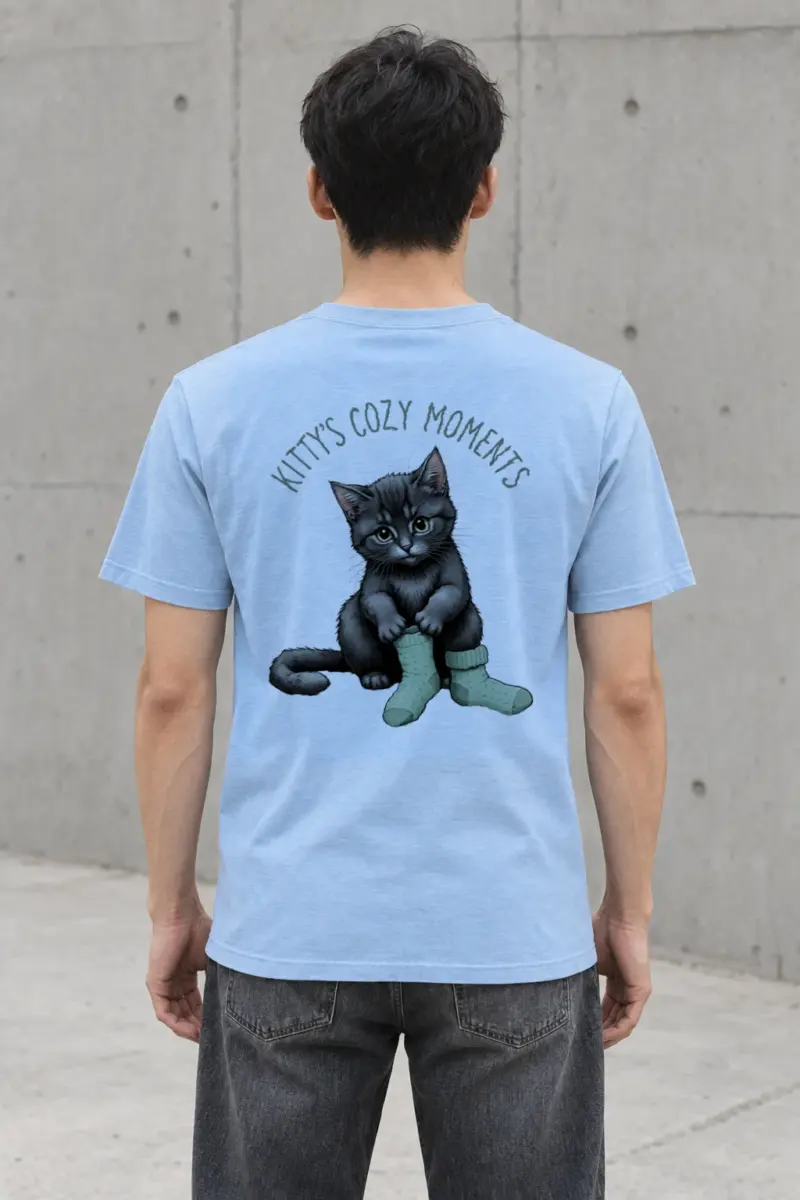 "Kitty's Cozy Moments" Heavyweight Unisex Crewneck T-shirt | Gildan 5000