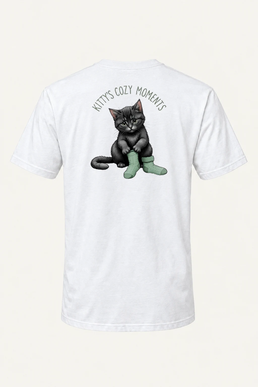 "Kitty's Cozy Moments" Heavyweight Unisex Crewneck T-shirt | Gildan 5000