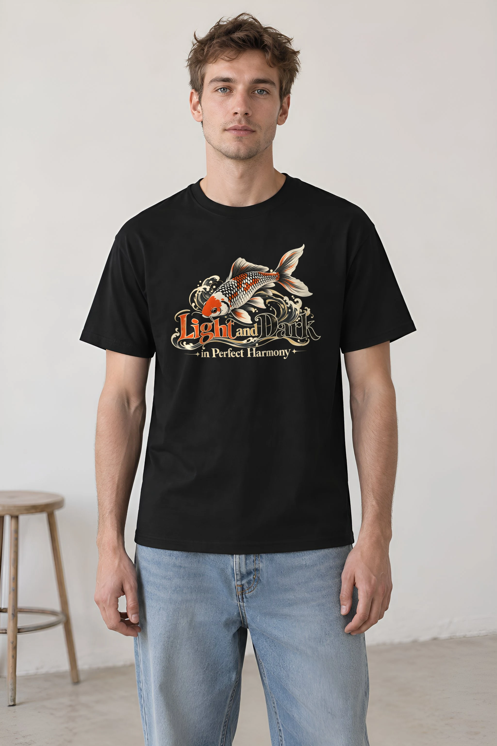 "Koi Waves" Heavyweight Unisex Crewneck T-shirt