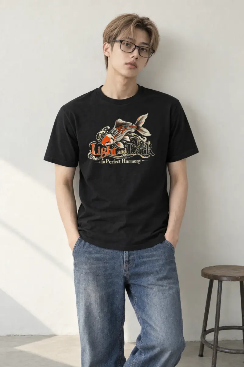 "Koi Waves" Heavyweight Unisex Crewneck T-shirt