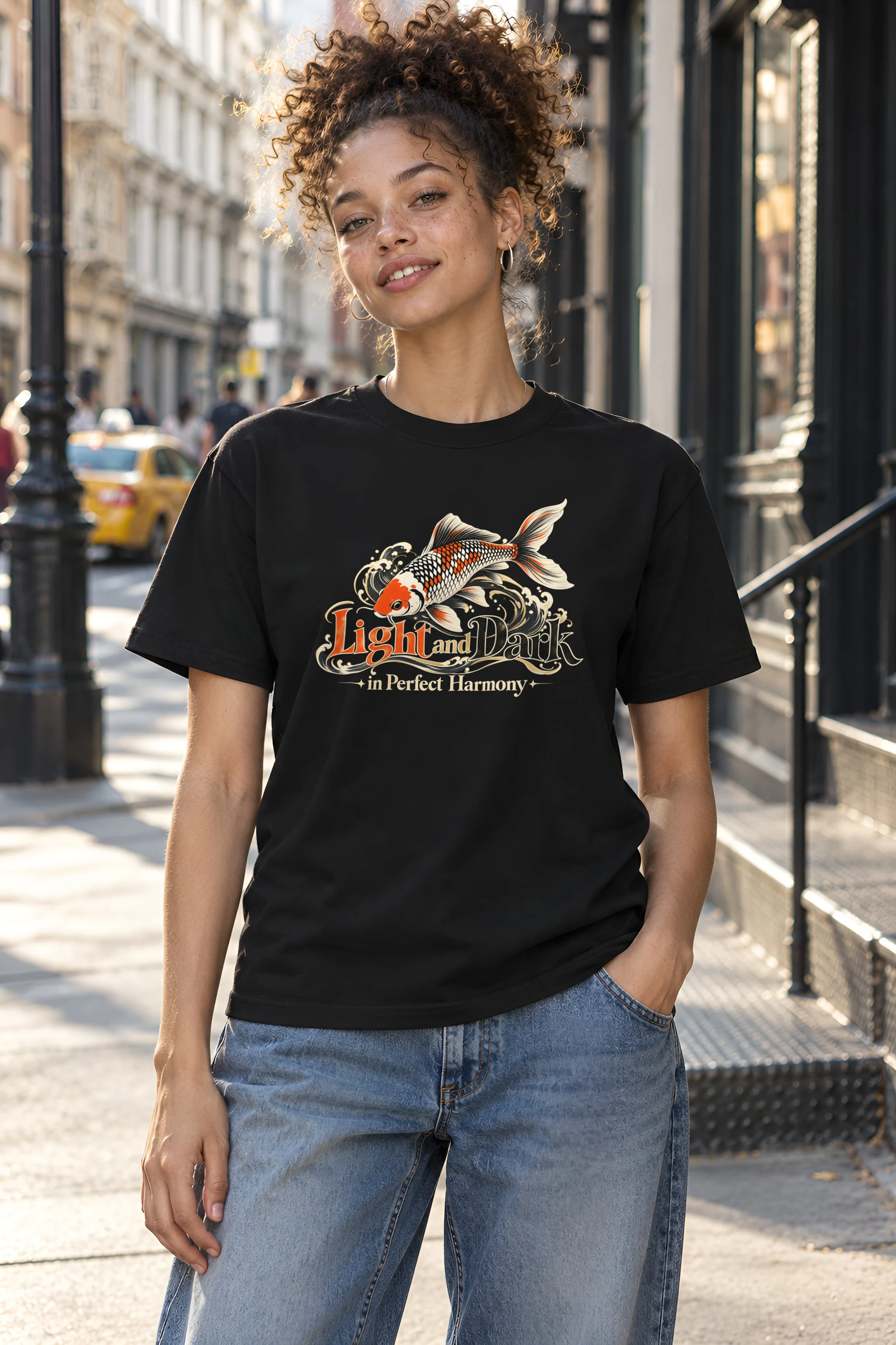 "Koi Waves" Heavyweight Unisex Crewneck T-shirt