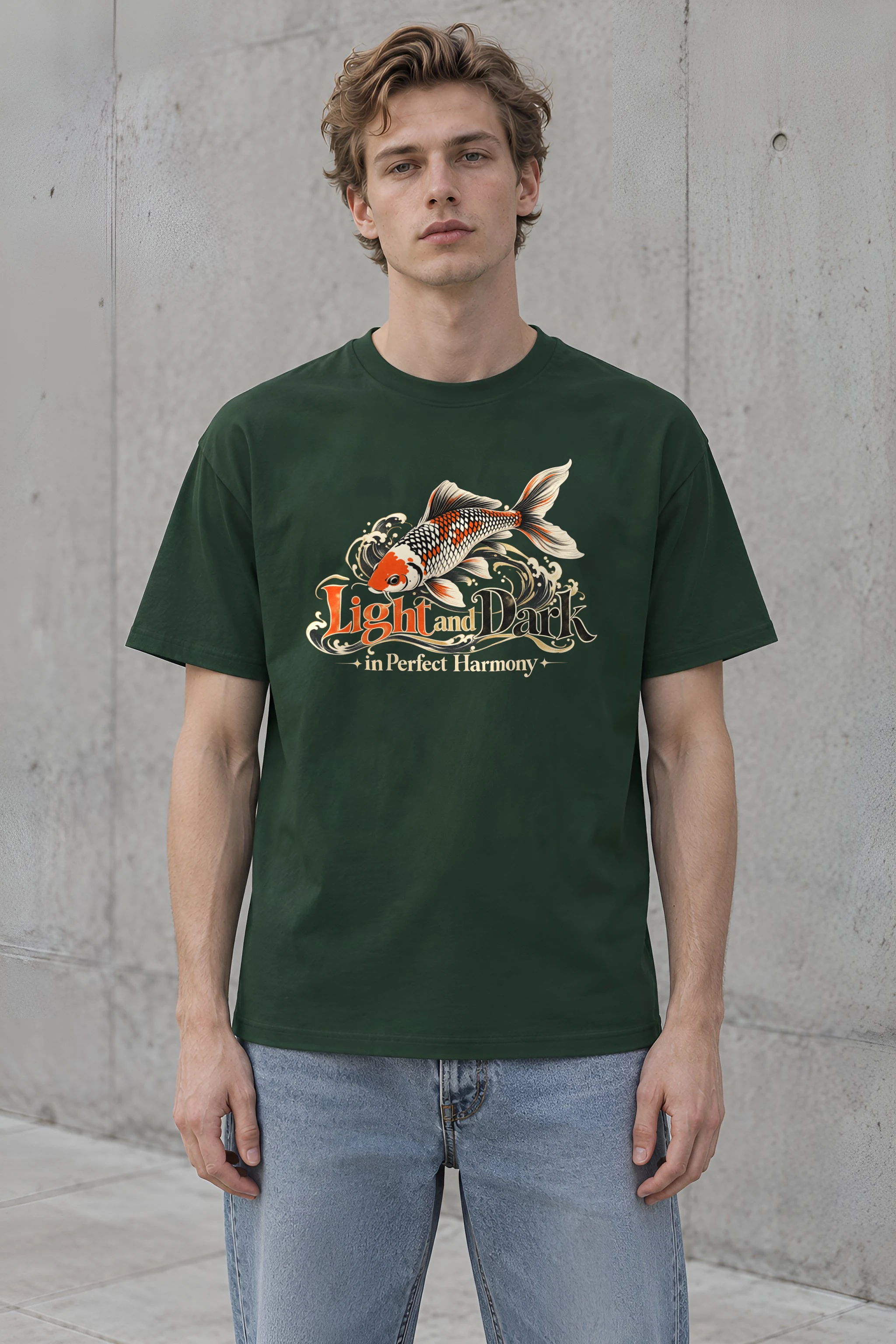 "Koi Waves" Heavyweight Unisex Crewneck T-shirt