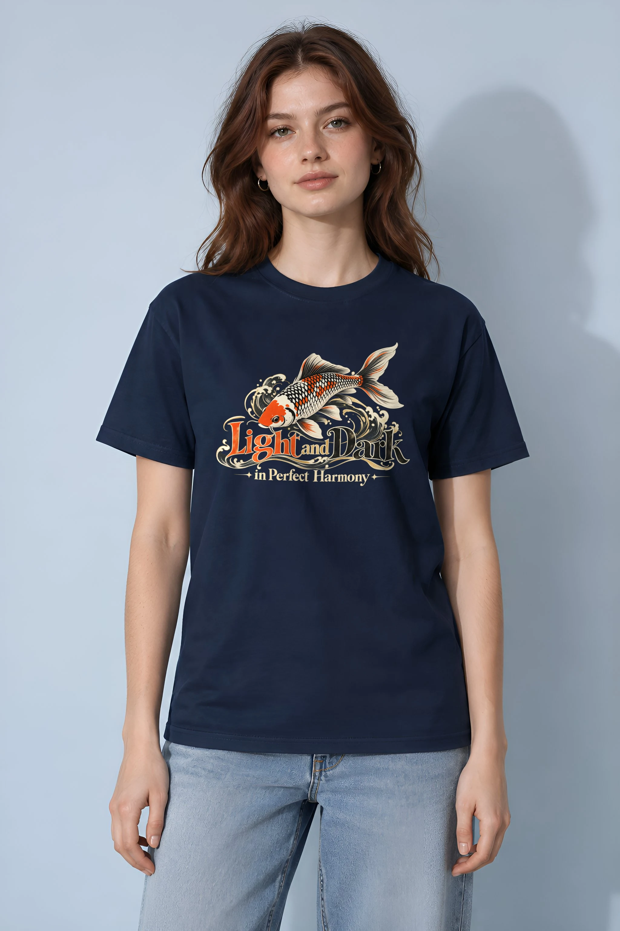 "Koi Waves" Heavyweight Unisex Crewneck T-shirt