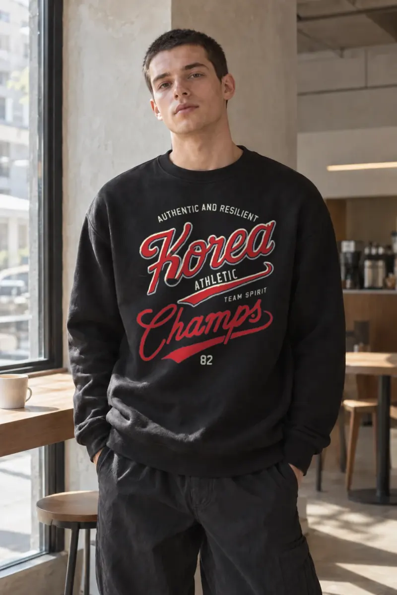 “Korea Athletic Spirit” Heavy Blend Unisex Crewneck Sweatshirt | Gildan 18000