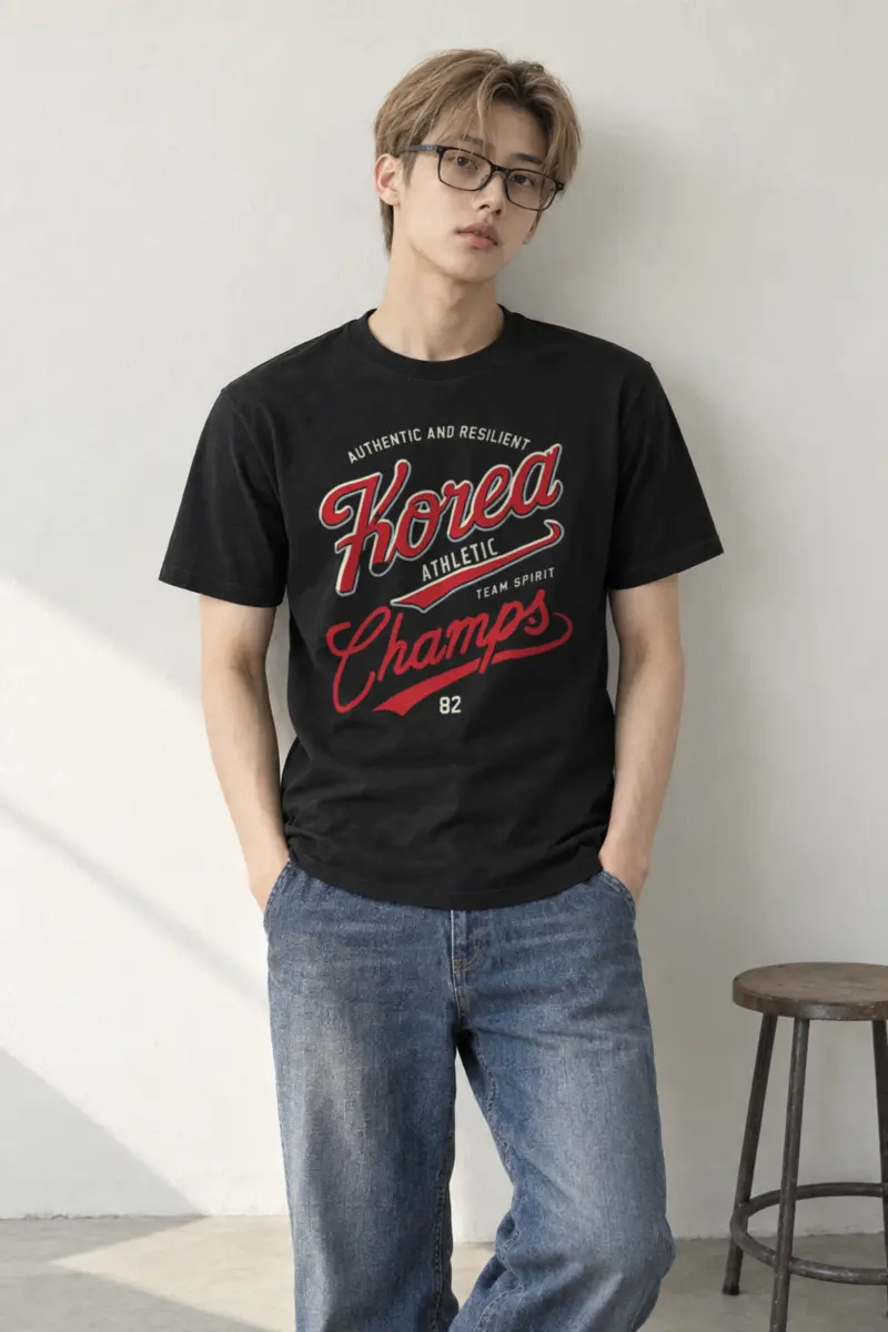 "Korea Athletic Spirit" Heavyweight Unisex Crewneck T-shirt
