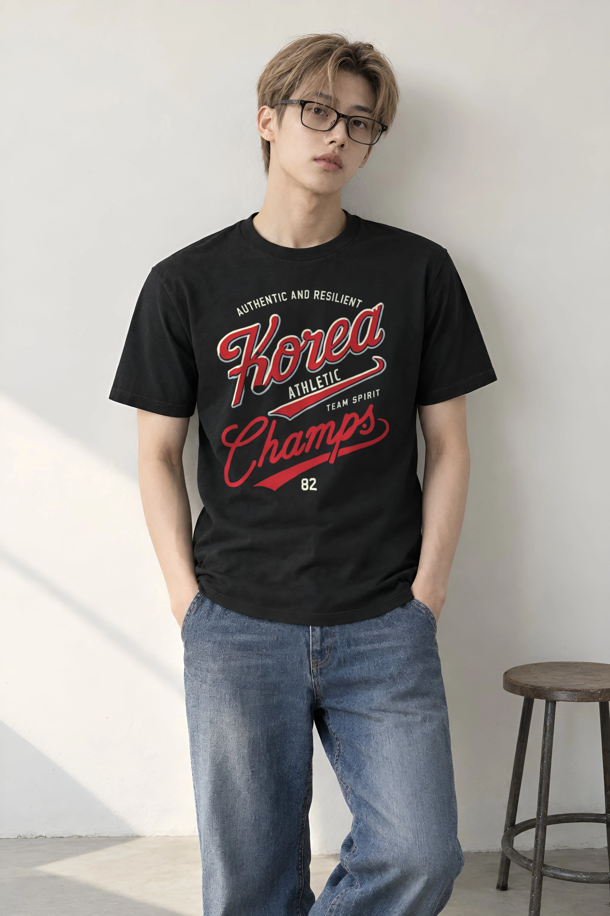 "Korea Athletic Spirit" Heavyweight Unisex Crewneck T-shirt