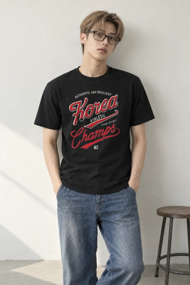 "Korea Athletic Spirit" Heavyweight Unisex Crewneck T-shirt