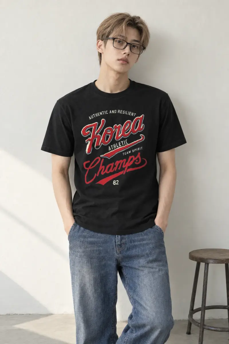 "Korea Athletic Spirit" Heavyweight Unisex Crewneck T-shirt