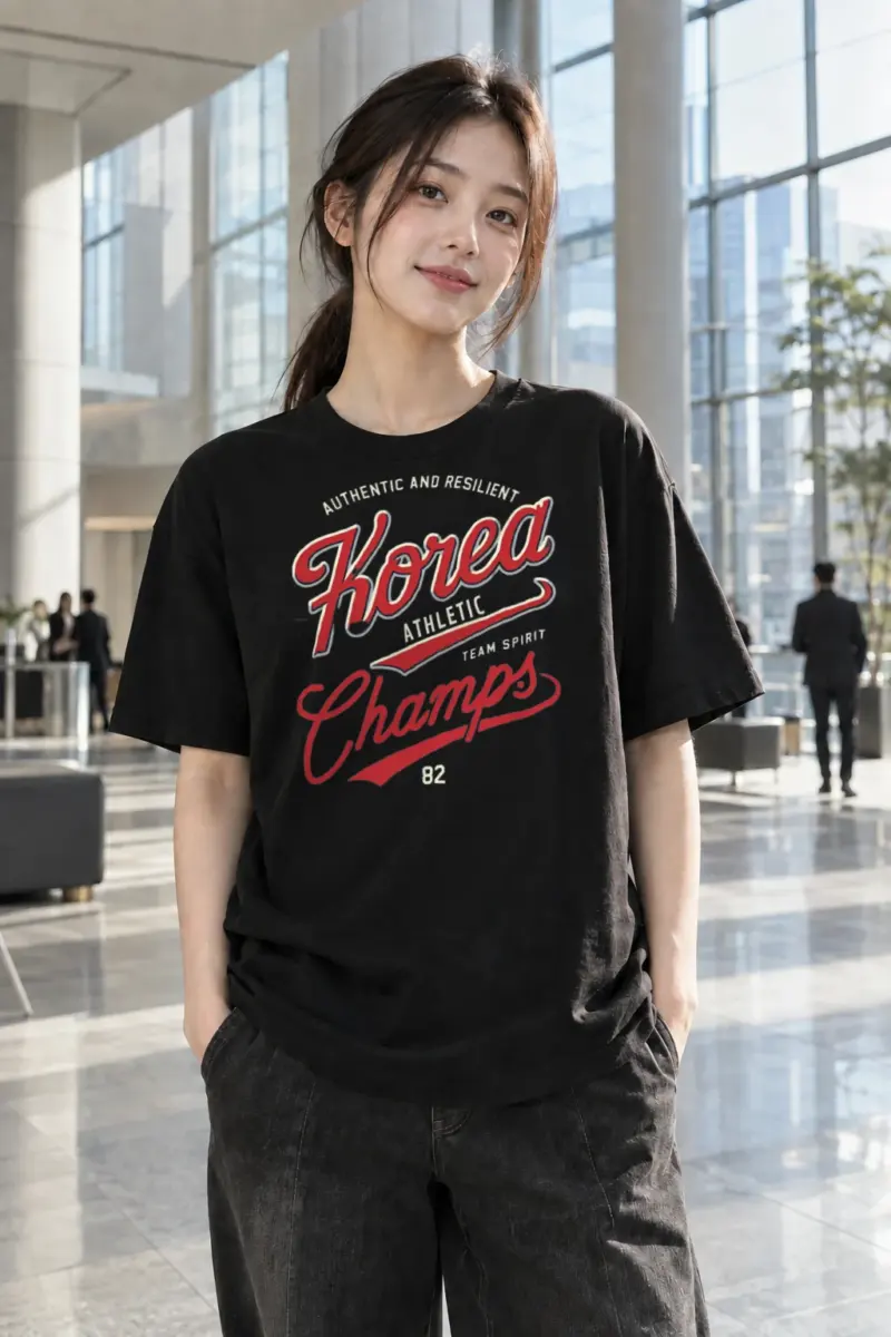 "Korea Athletic Spirit" Heavyweight Unisex Crewneck T-shirt | Gildan 5000