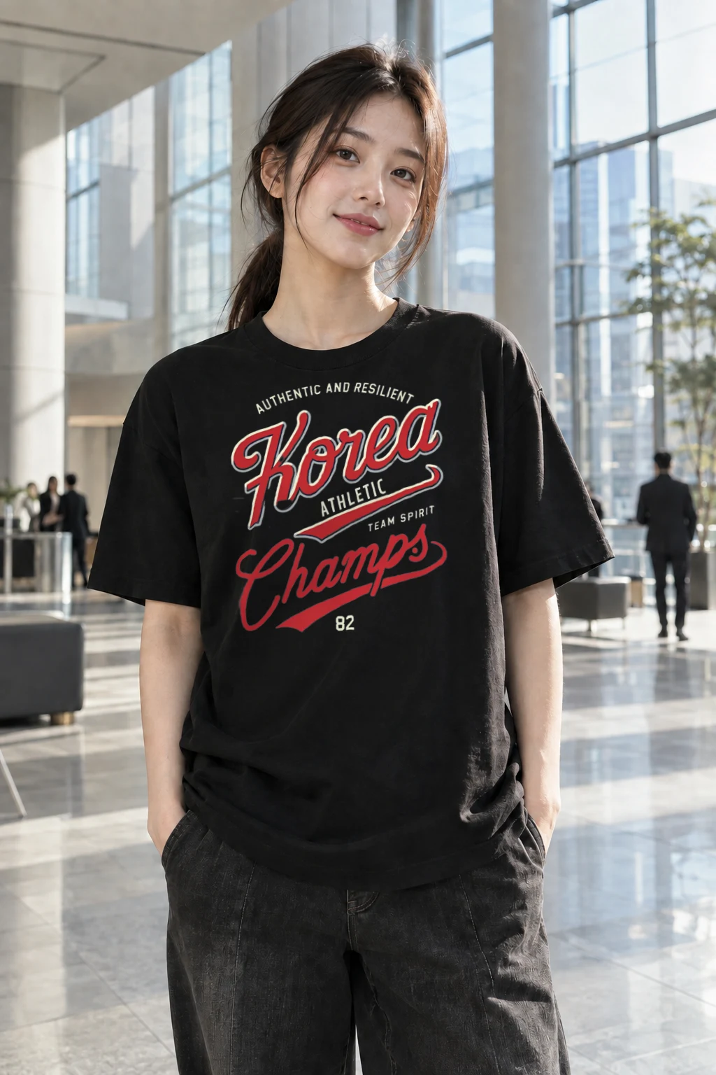 "Korea Athletic Spirit" Heavyweight Unisex Crewneck T-shirt | Gildan 5000