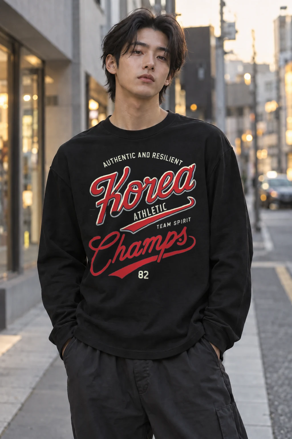 "Korea Athletic Spirit" Unisex Longsleeve T-shirt | Gildan 2400