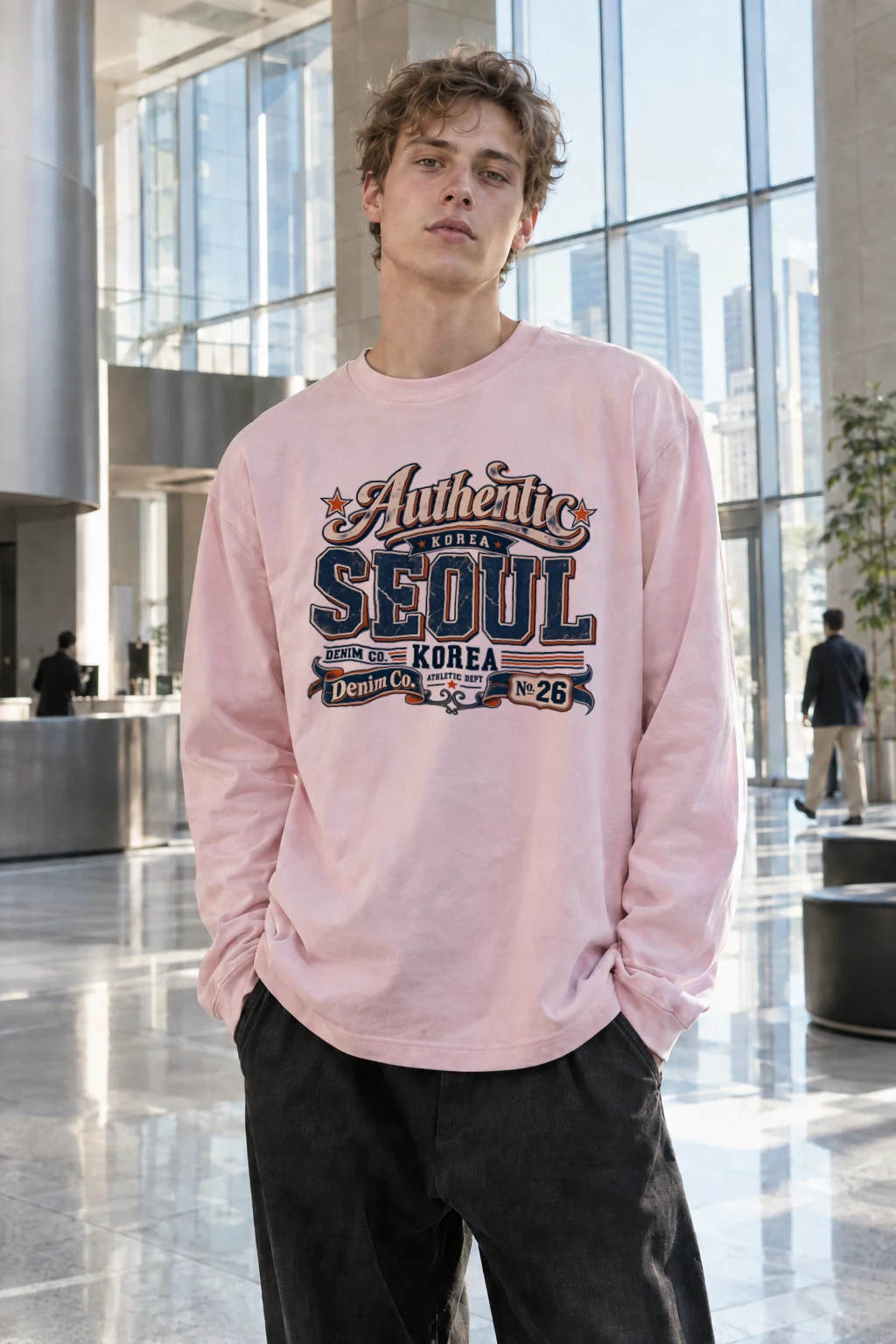 "Korea Denim Co." Unisex Longsleeve T-shirt | Gildan 2400