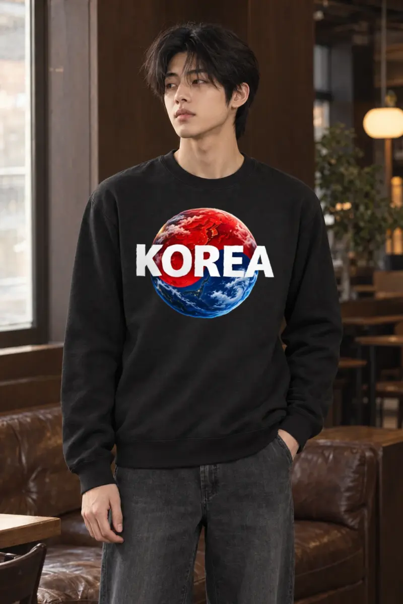 "Korea Earth" Heavy Blend Unisex Crewneck Sweatshirt | Gildan 18000