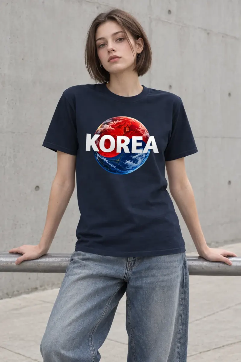 "Korea Earth" Heavyweight Unisex Crewneck T-shirt
