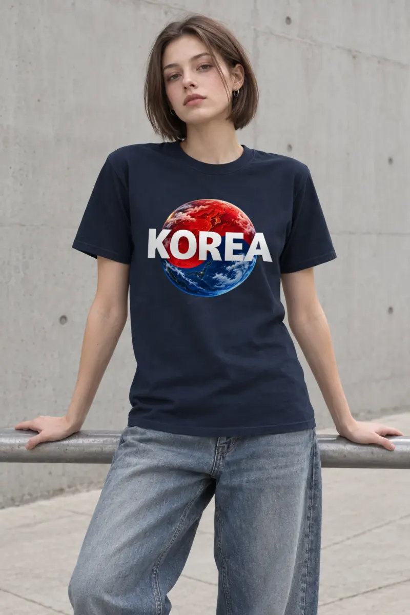 "Korea Earth" Heavyweight Unisex Crewneck T-shirt