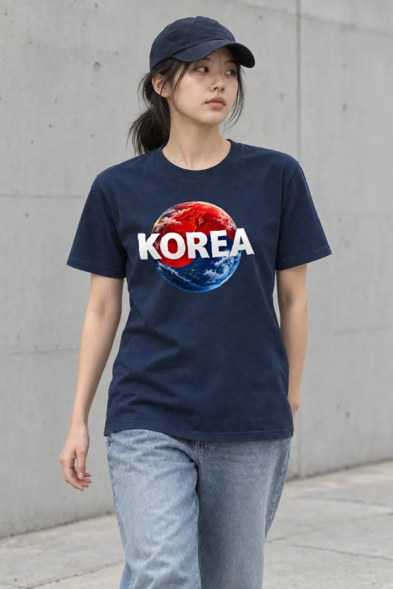 "Korea Earth" Heavyweight Unisex Crewneck T-shirt