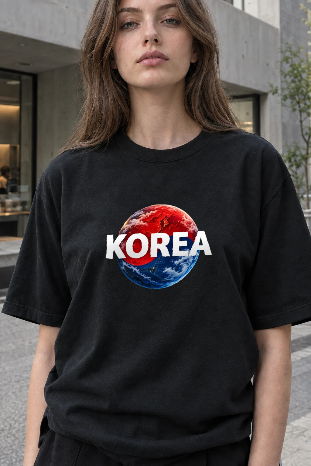 "Korea Earth" Heavyweight Unisex Crewneck T-shirt | Gildan 5000