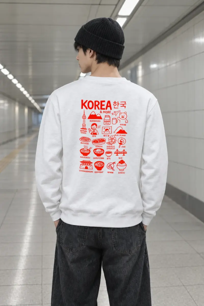 "Korea & More" Heavy Blend Unisex Crewneck Sweatshirt