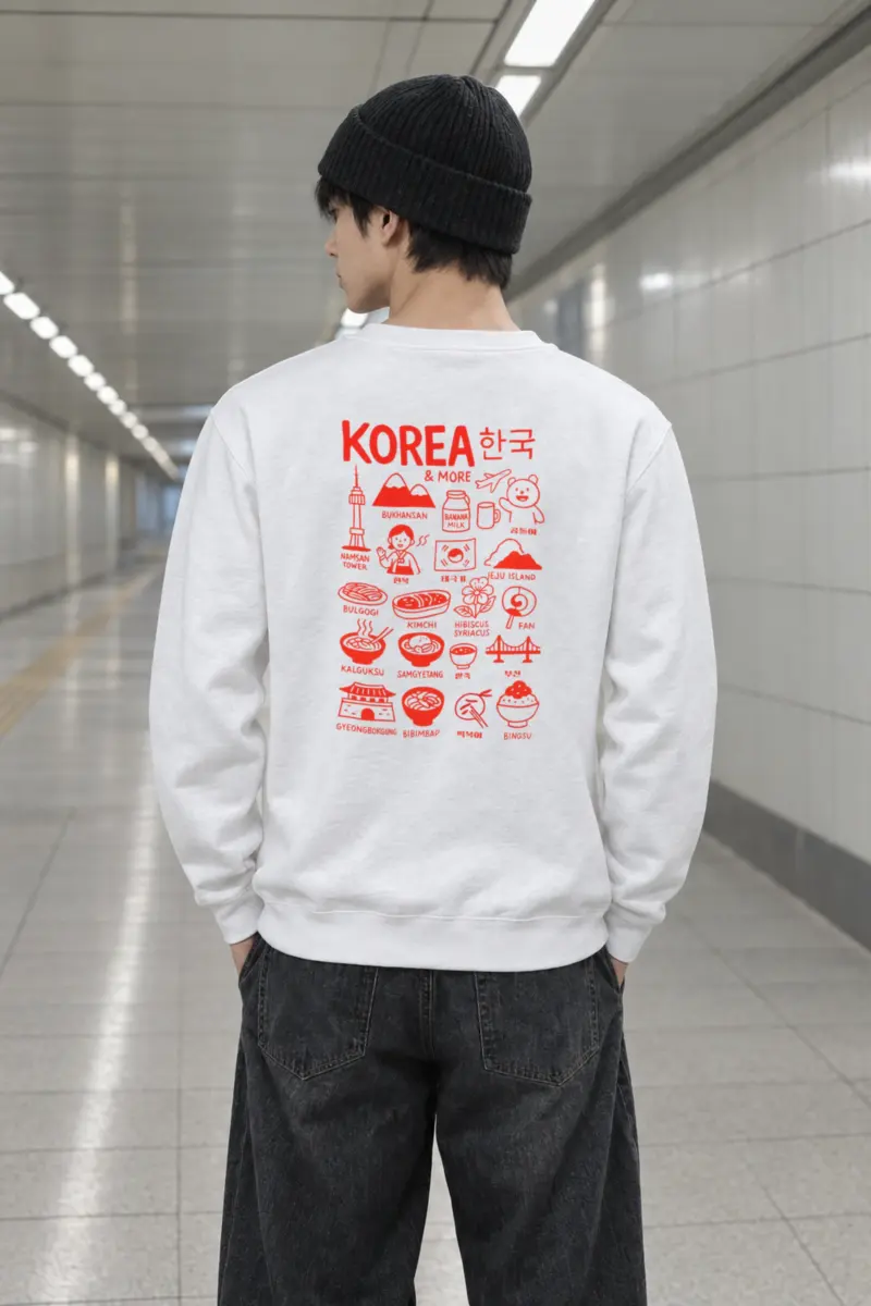 "Korea & More" Heavy Blend Unisex Crewneck Sweatshirt