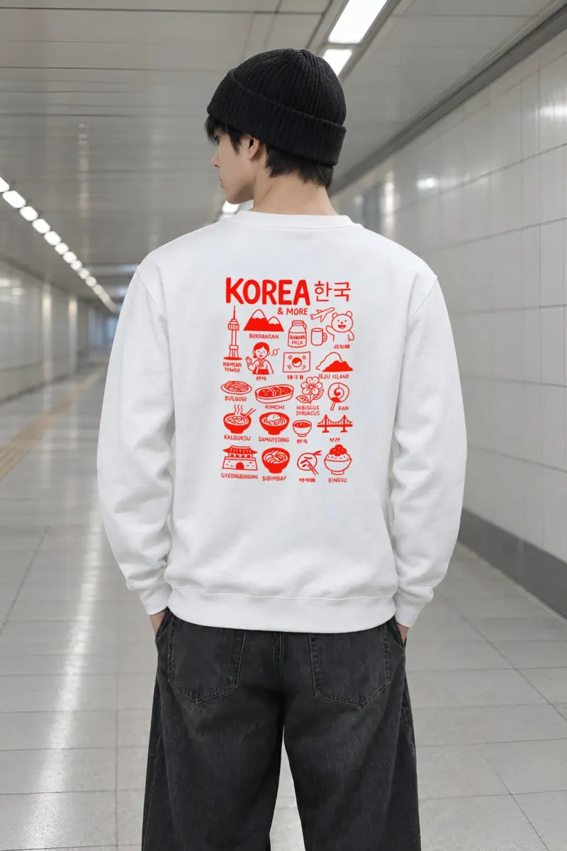"Korea & More" Heavy Blend Unisex Crewneck Sweatshirt