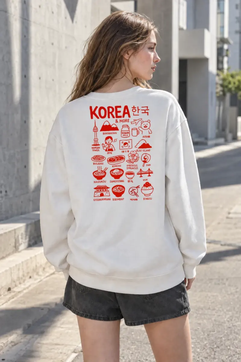 “Korea & More” Heavy Blend Unisex Crewneck Sweatshirt | Gildan 18000