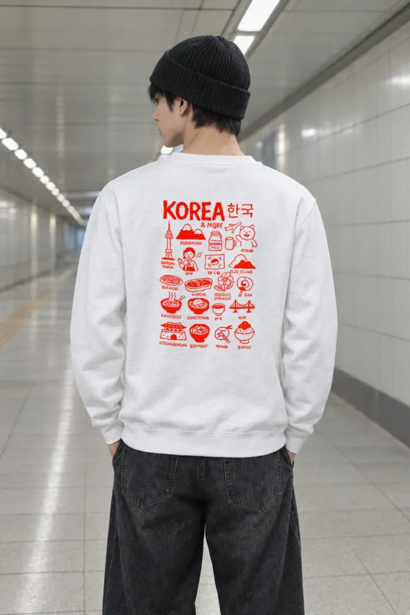 "Korea & More" Heavy Blend Unisex Crewneck Sweatshirt