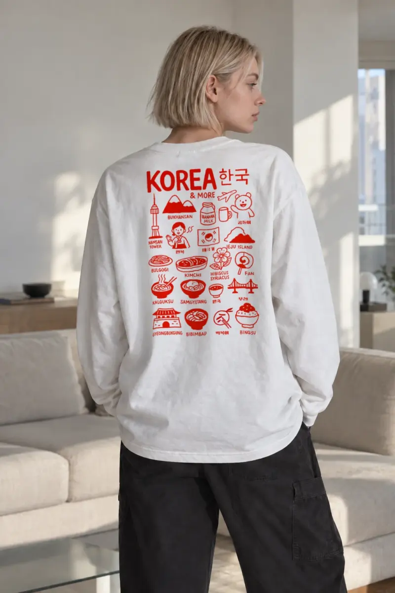 “Korea & More” Unisex Longsleeve T-shirt | Gildan 2400