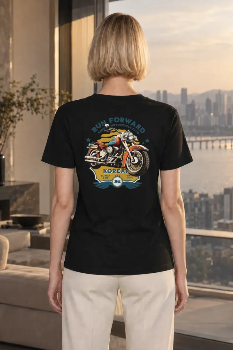 "Korea Motorcycle Club" Heavyweight Unisex Crewneck T-shirt | Gildan 5000