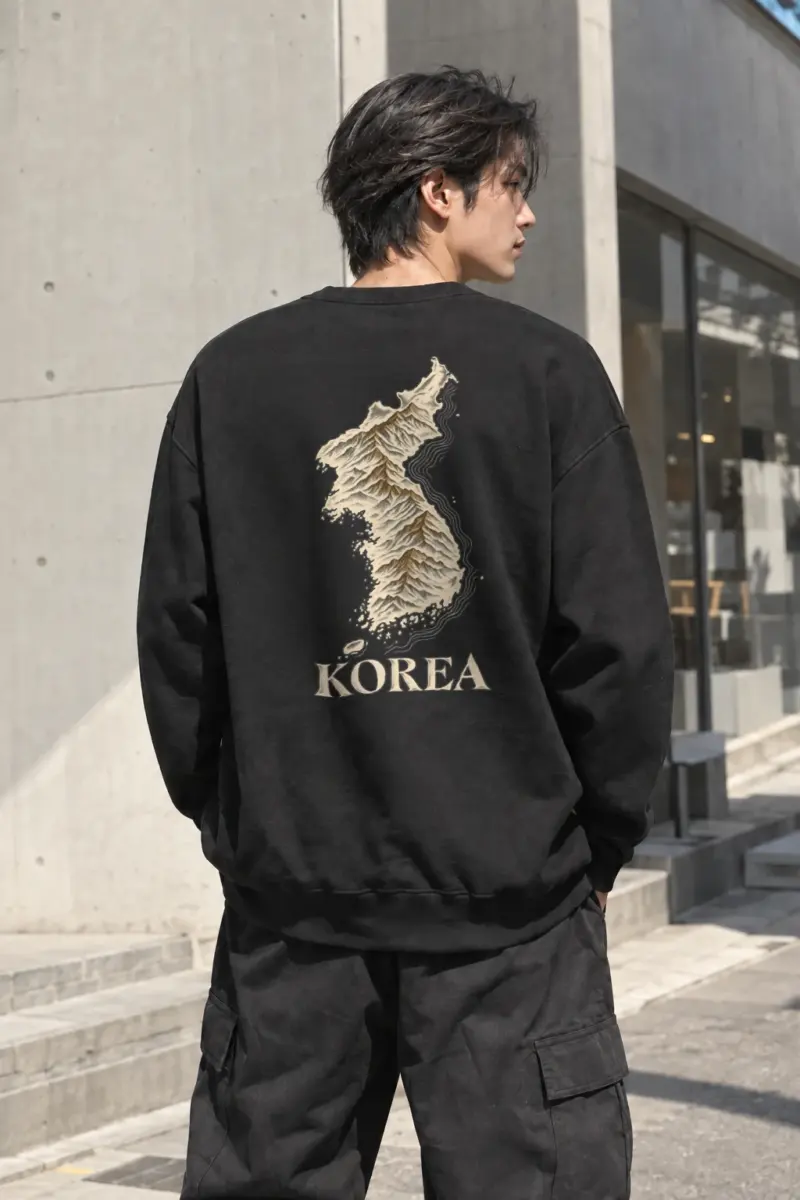 "Korea Mountain To Coast" Heavy Blend Unisex Crewneck Sweatshirt | Gildan 18000