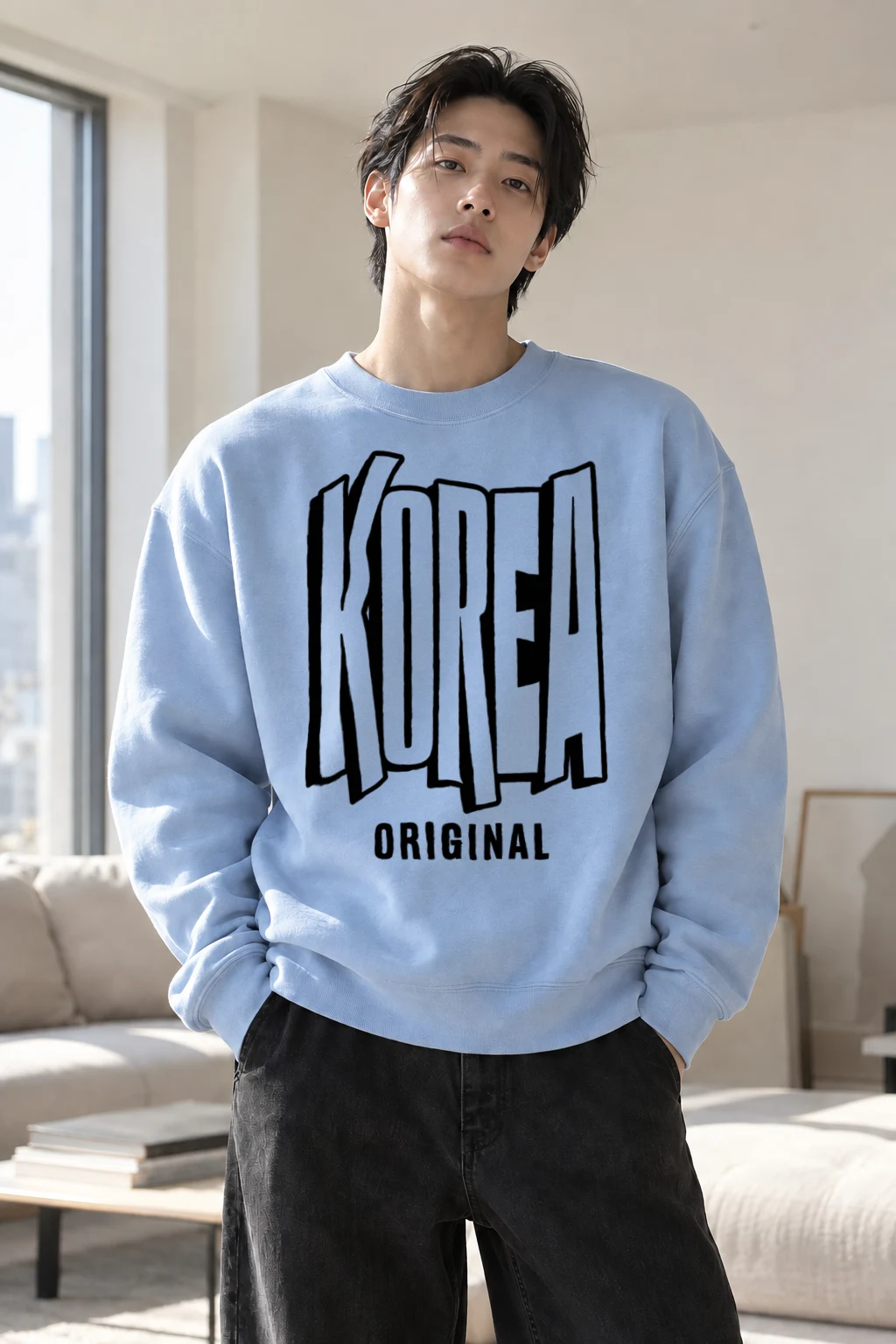 "Korea Original" Heavy Blend Unisex Crewneck Sweatshirt | Gildan 18000