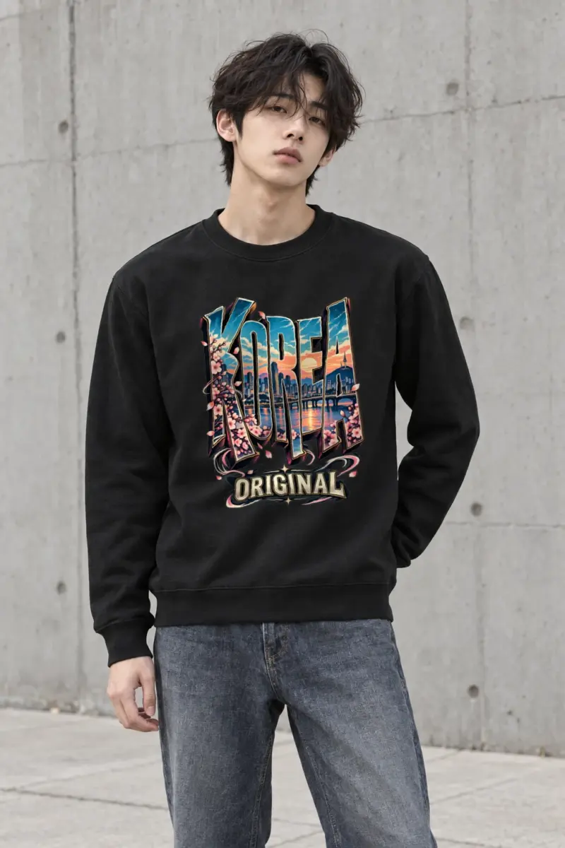 "Korea Sunset Skyline" Heavy Blend Unisex Crewneck Sweatshirt