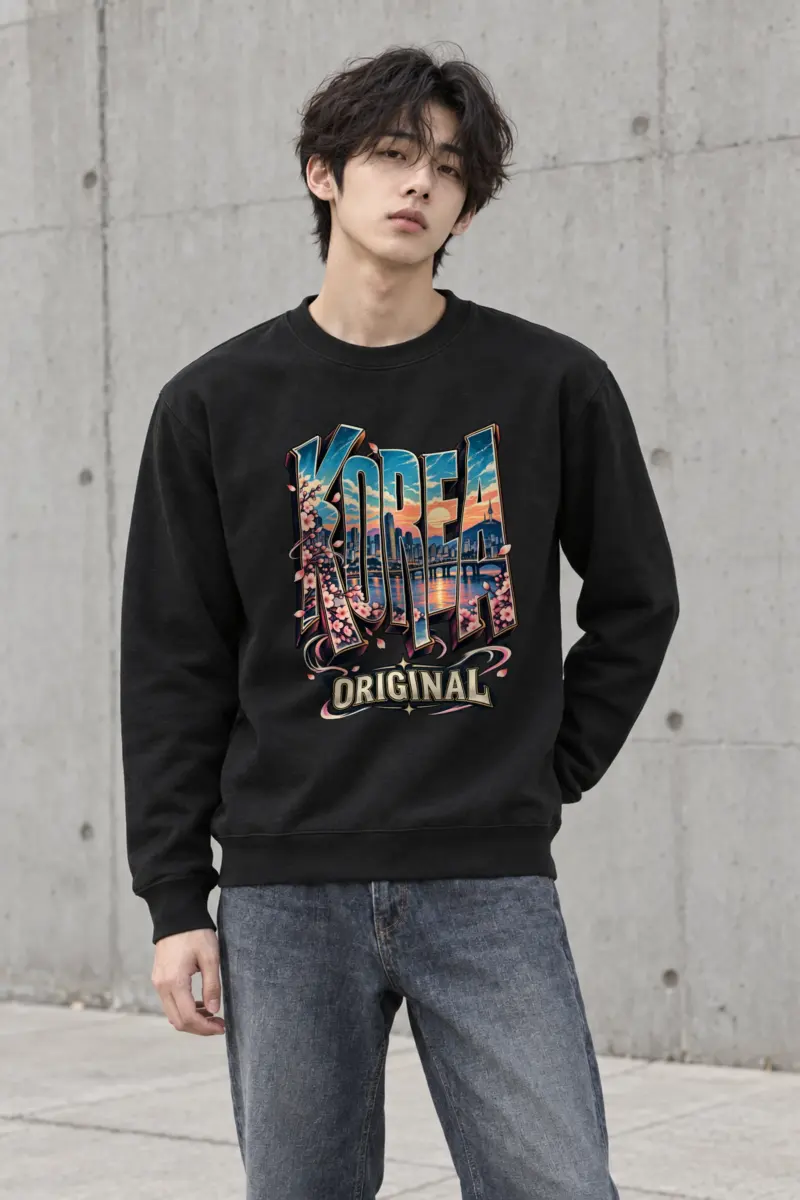 "Korea Sunset Skyline" Heavy Blend Unisex Crewneck Sweatshirt