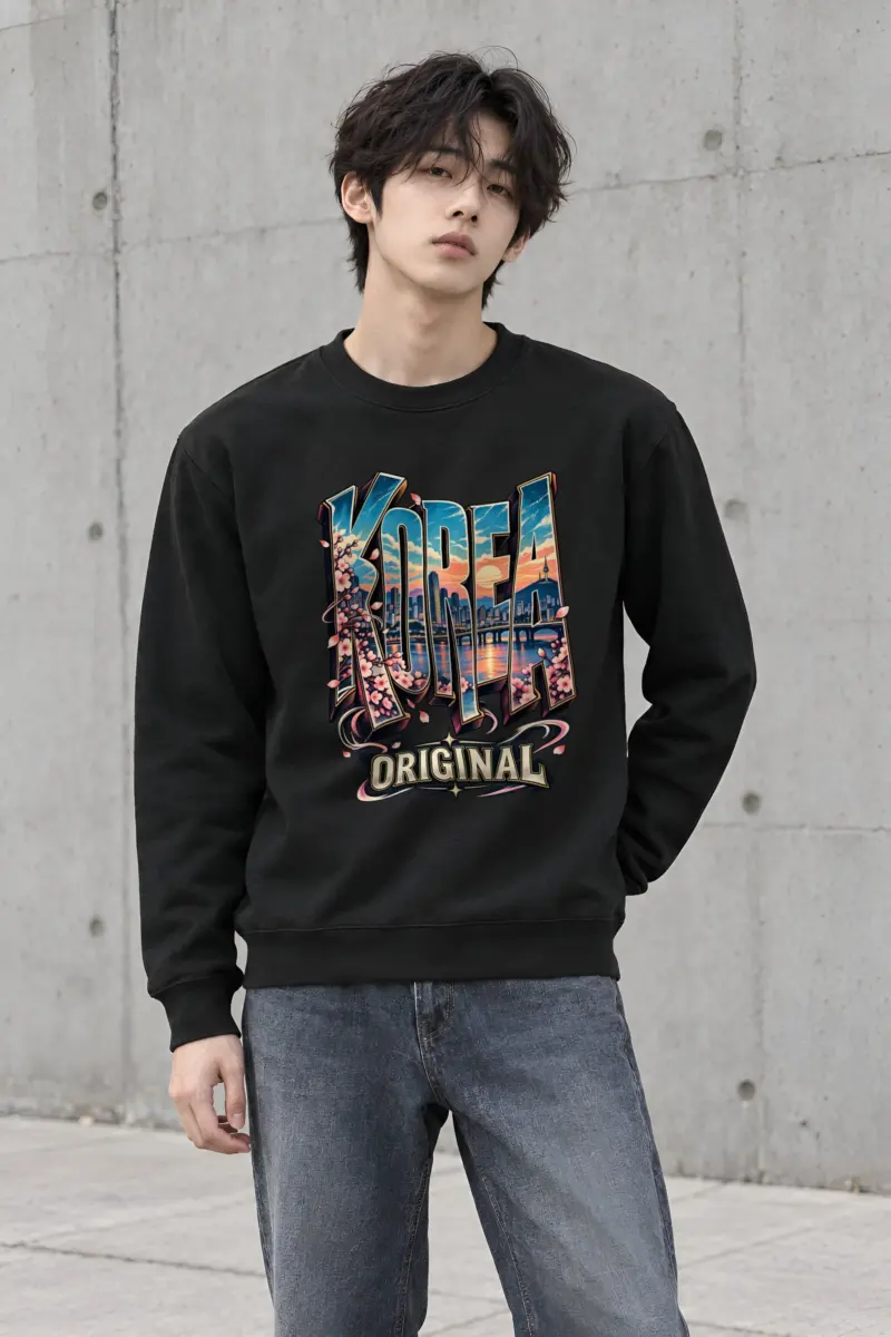 "Korea Sunset Skyline" Heavy Blend Unisex Crewneck Sweatshirt