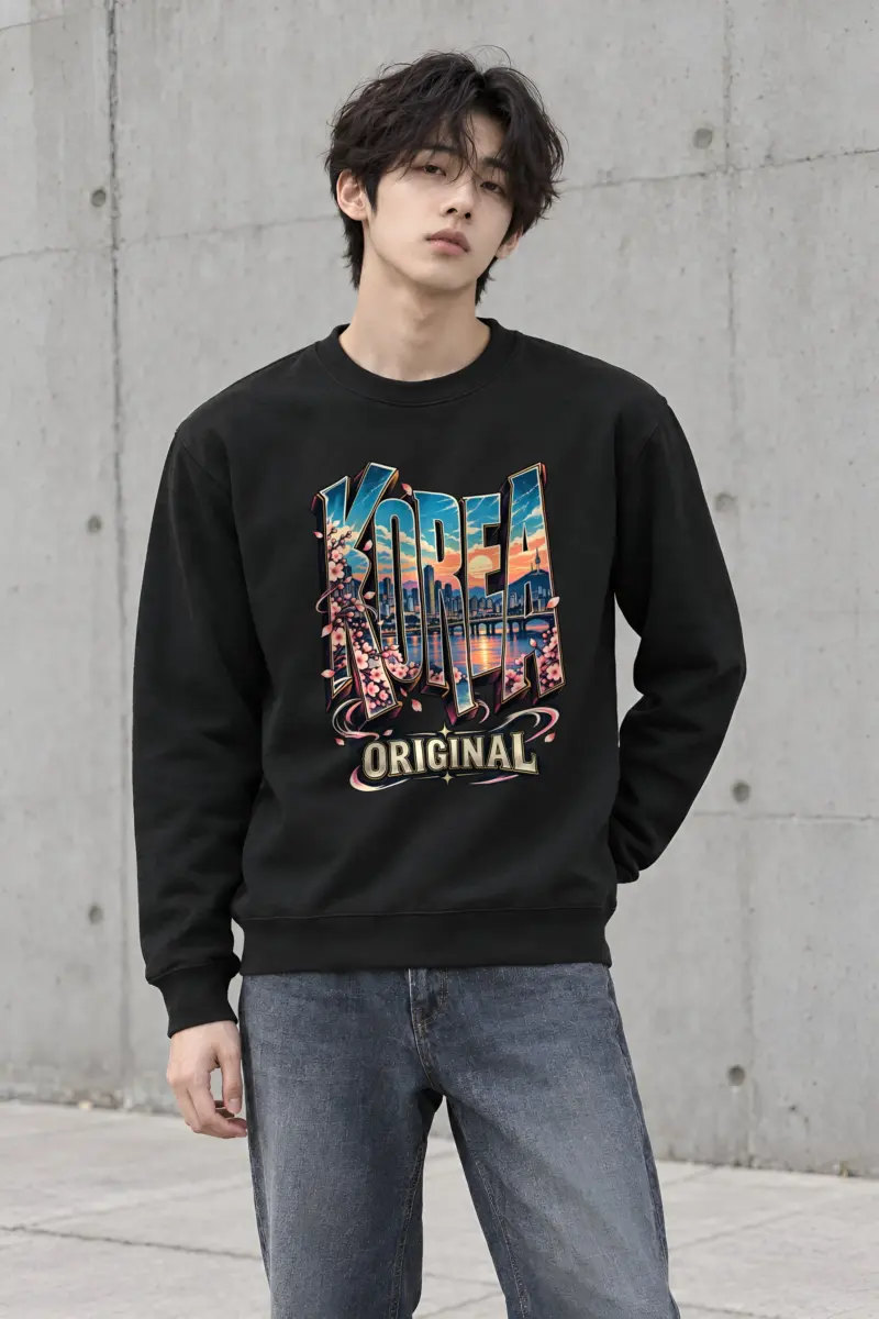 "Korea Sunset Skyline" Heavy Blend Unisex Crewneck Sweatshirt