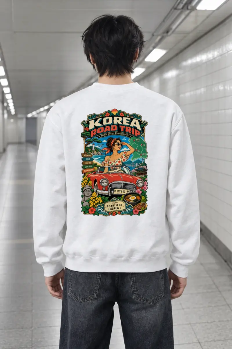 "Korea Road Trip" Heavy Blend Unisex Crewneck Sweatshirt