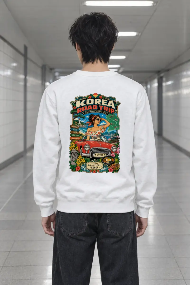 "Korea Road Trip" Heavy Blend Unisex Crewneck Sweatshirt