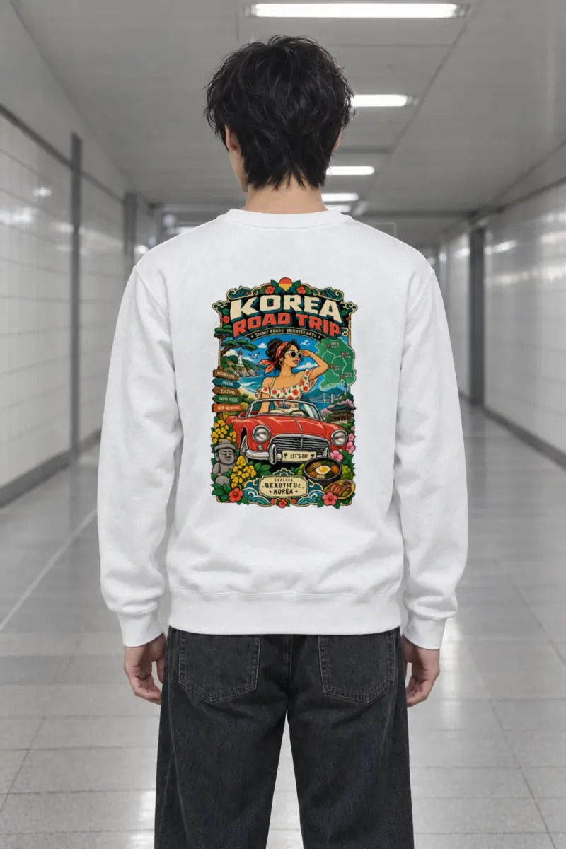 "Korea Road Trip" Heavy Blend Unisex Crewneck Sweatshirt