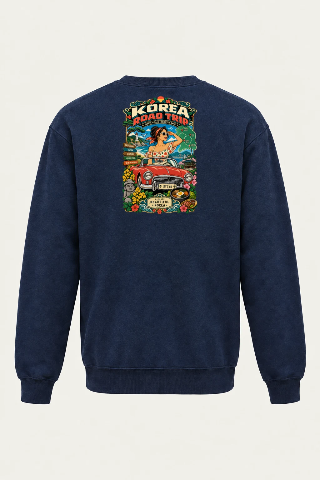 "Korea Road Trip" Heavy Blend Unisex Crewneck Sweatshirt | Gildan 18000