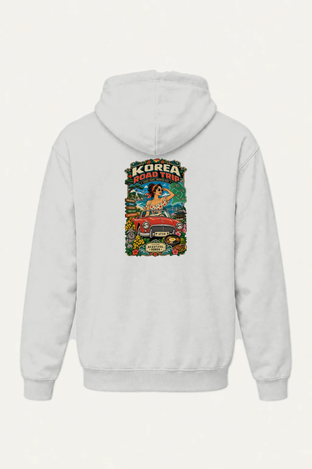 "Korea Road Trip" Heavy Blend Unisex Pullover Hoodie | Gildan 18500