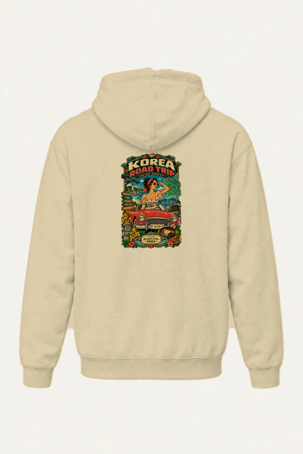 "Korea Road Trip" Heavy Blend Unisex Pullover Hoodie | Gildan 18500