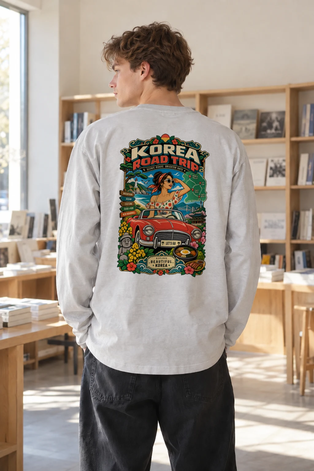 "Korea Road Trip" Unisex Longsleeve T-shirt | Gildan 2400