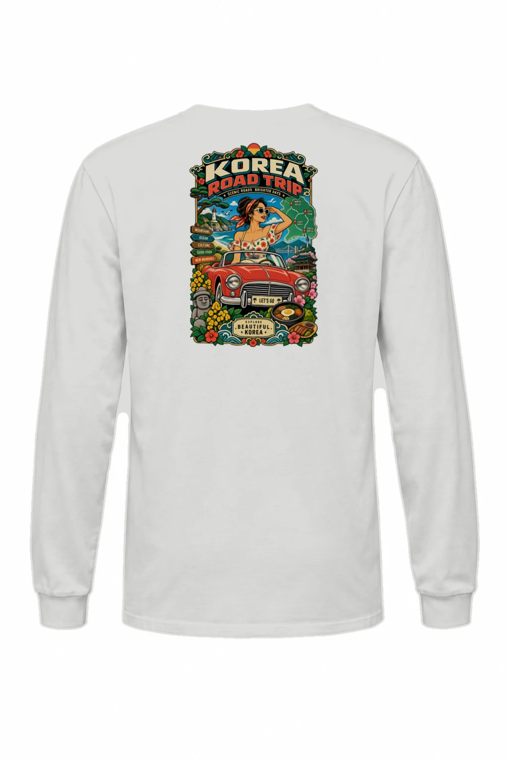 "Korea Road Trip" Unisex Longsleeve T-shirt | Gildan 2400