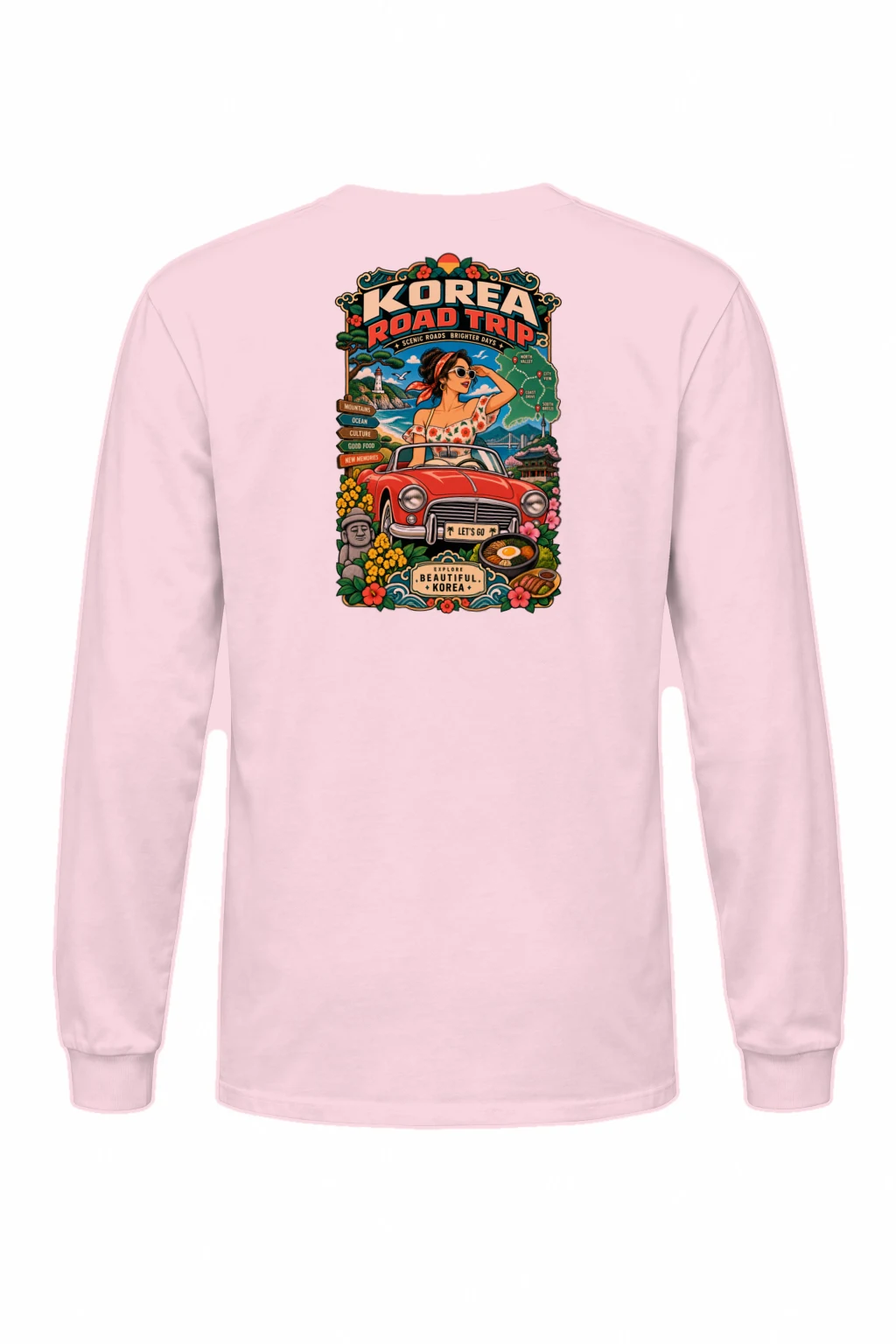 "Korea Road Trip" Unisex Longsleeve T-shirt | Gildan 2400