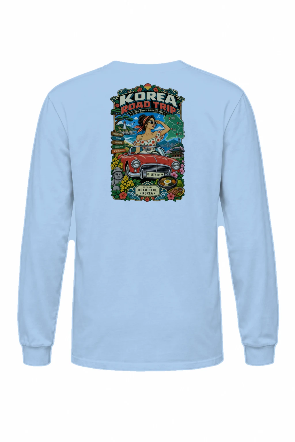 "Korea Road Trip" Unisex Longsleeve T-shirt | Gildan 2400