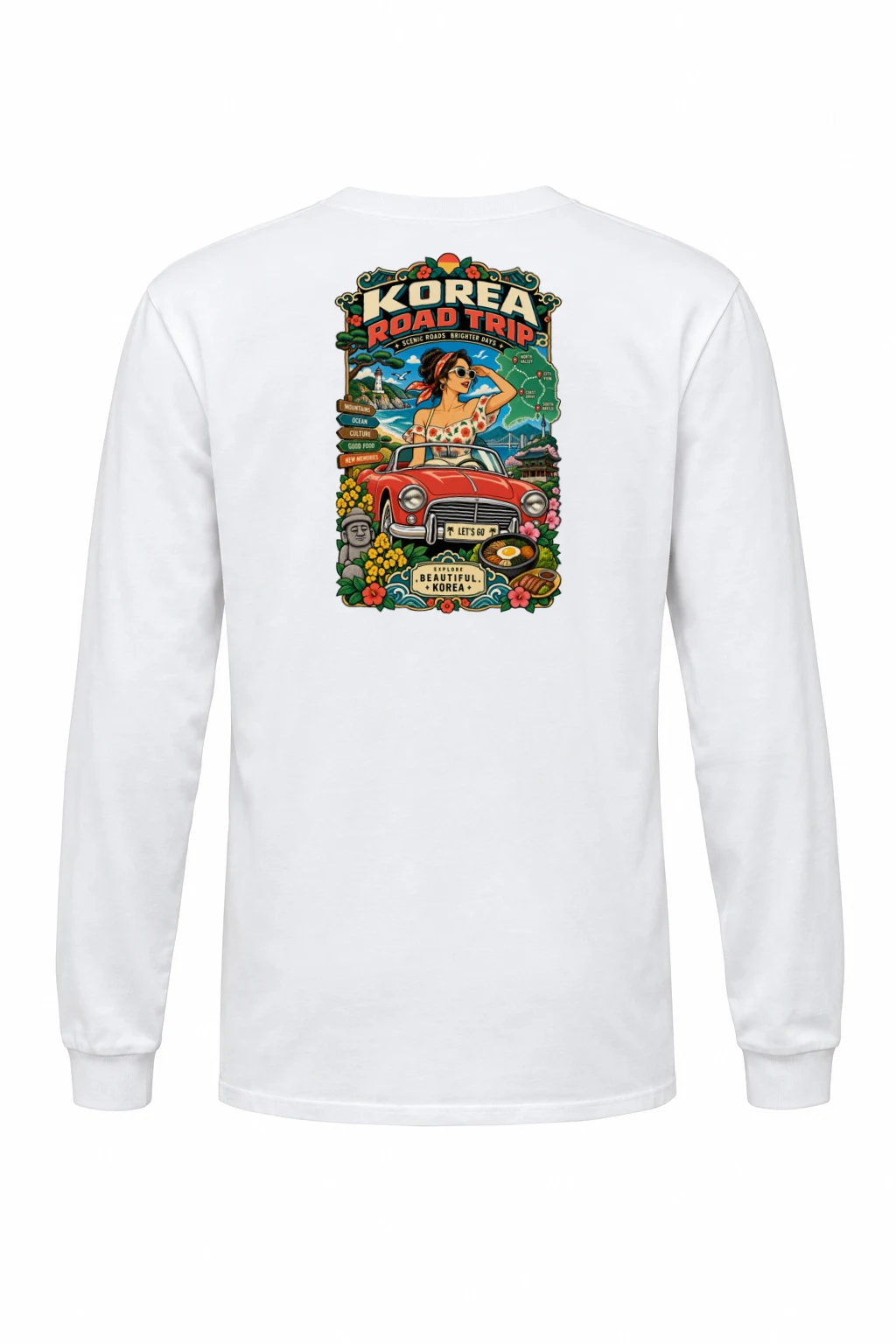 "Korea Road Trip" Unisex Longsleeve T-shirt | Gildan 2400