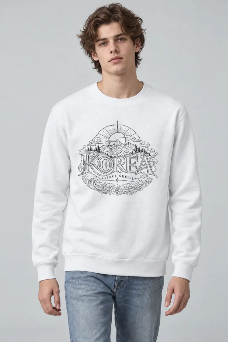 "Seoul Coastal Horizon" Heavy Blend Unisex Crewneck Sweatshirt