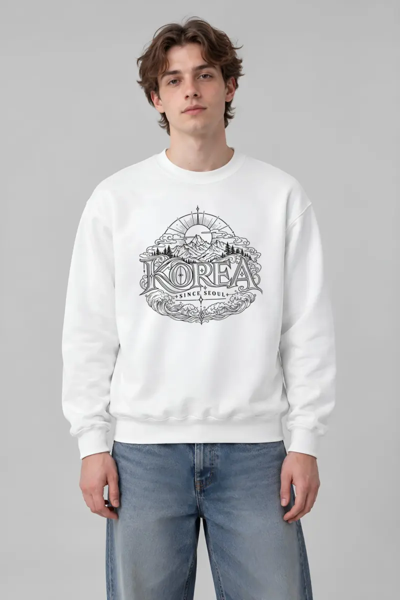 "Seoul Coastal Horizon" Heavy Blend Unisex Crewneck Sweatshirt