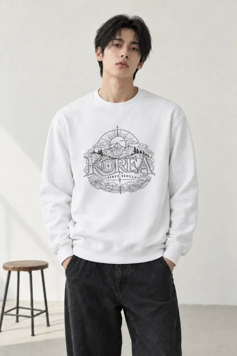 "Seoul Coastal Horizon" Heavy Blend Unisex Crewneck Sweatshirt