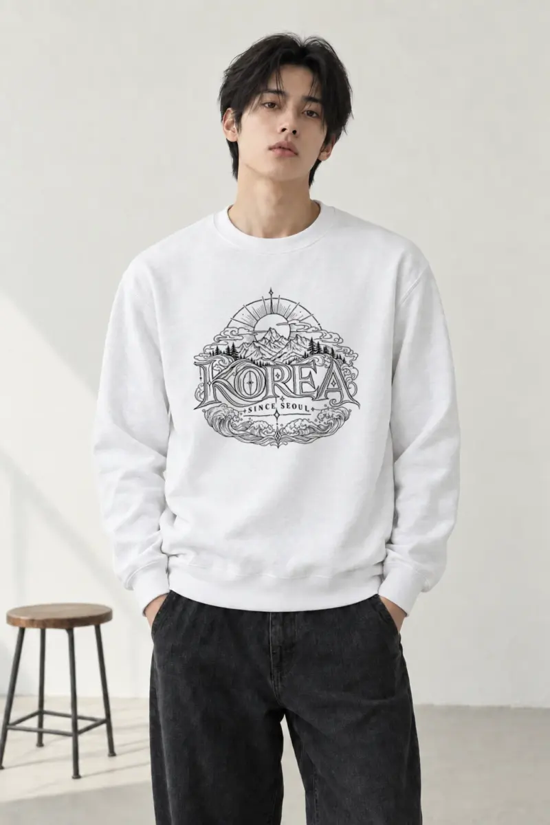 "Seoul Coastal Horizon" Heavy Blend Unisex Crewneck Sweatshirt | Gildan 18000